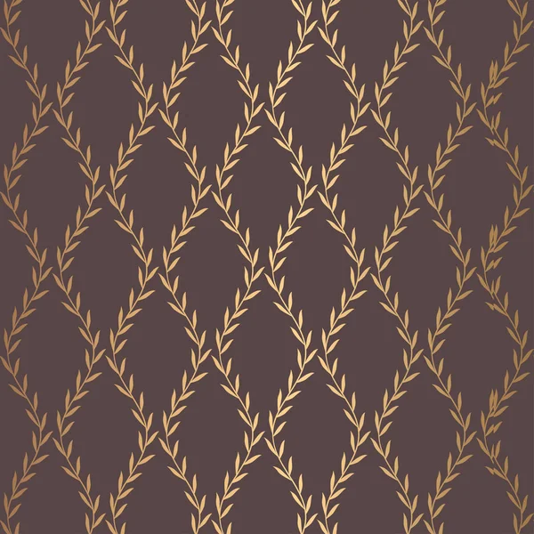 Golden Leaves Pattern Vintage Design — Stock Vector