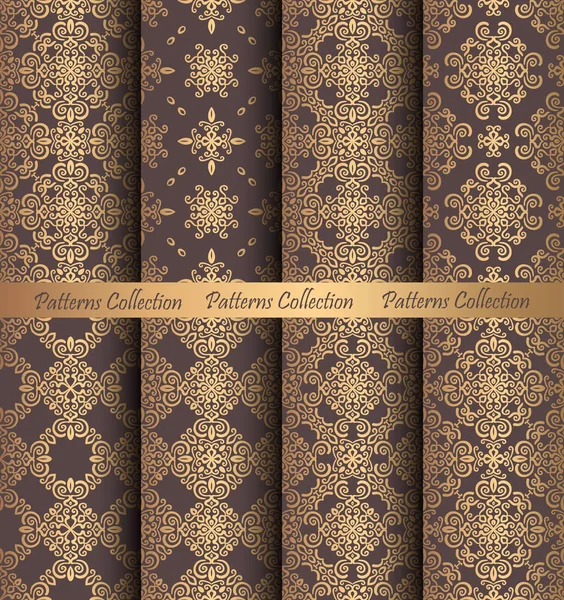 織りビンテージ デザインの黄金パターン — ストックベクタ