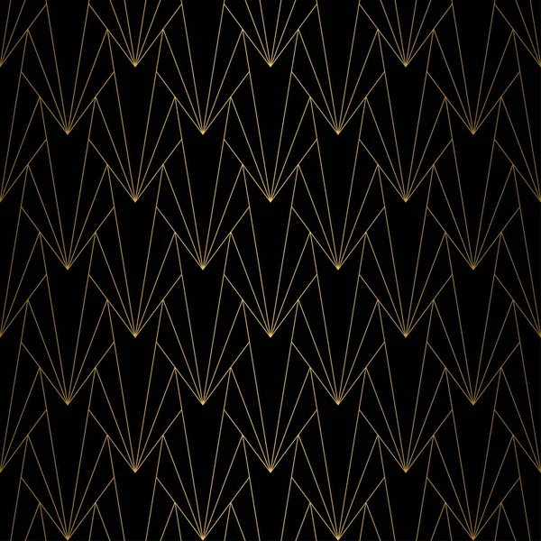 Padrão Art Deco. Fundo branco e dourado sem costura — Vetor de Stock