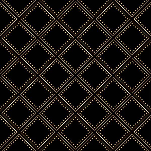 Gold und schwarzes Muster. Nahtloser Luxus-Hintergrund — Stockvektor