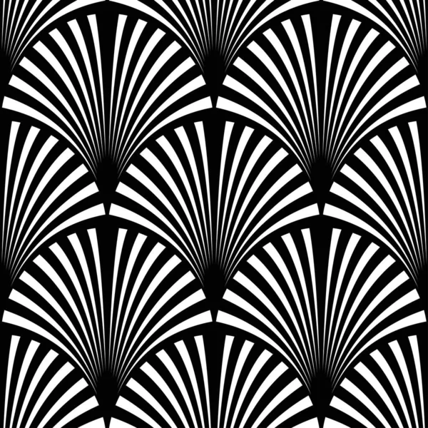 Patrón Art Deco. Vector fondo blanco negro. Adorno sin costura de lujo — Archivo Imágenes Vectoriales