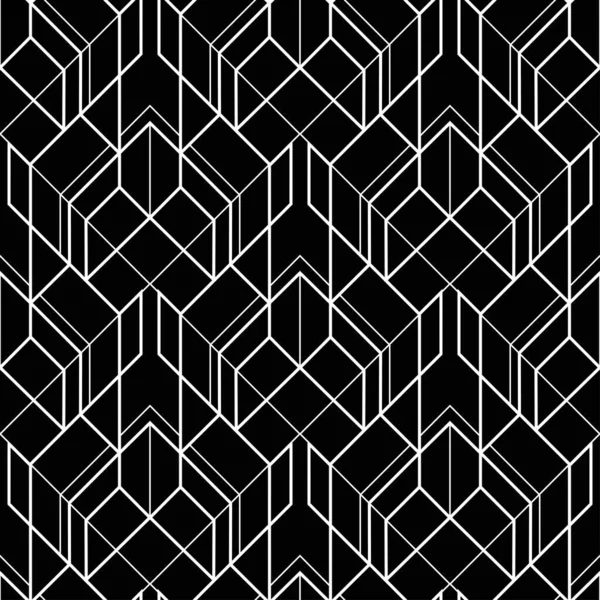 Motif art déco. Vecteur fond blanc noir. Ornement sans couture de luxe — Image vectorielle