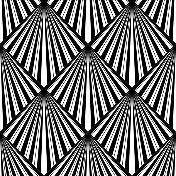 Art Deco Pattern. Vector black white background — Stock Vector