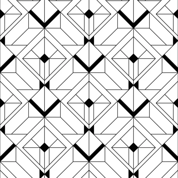 Patrón Art Deco. Vector fondo blanco negro — Vector de stock