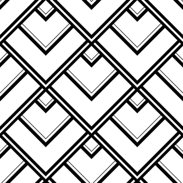 Art Deco-mönster. vektor svart vit bakgrund — Stock vektor