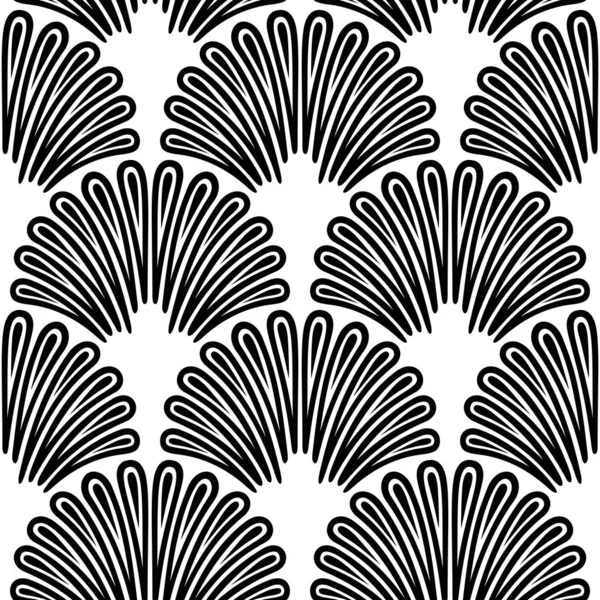 Art Deco Pattern. Vector black white background — Stock Vector