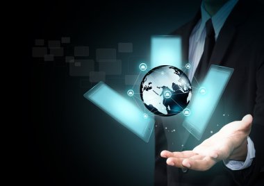 İletişim kavramı ile akıllı telefon dokunmatik ekran