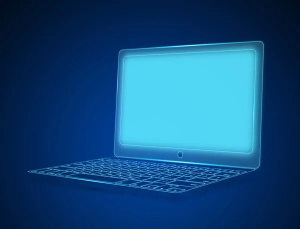 Computadora portátil portátil con espacio para su mensaje — Foto de Stock