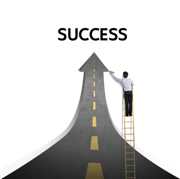 Dibujar un camino pavimentado hacia el éxito — Foto de Stock
