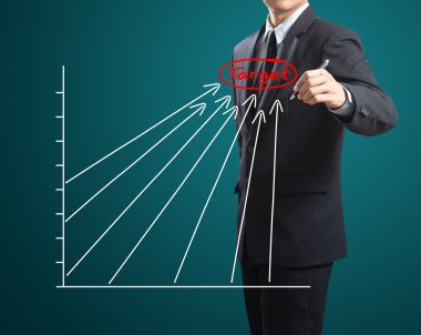 İş adamı çizim başarı grafiği