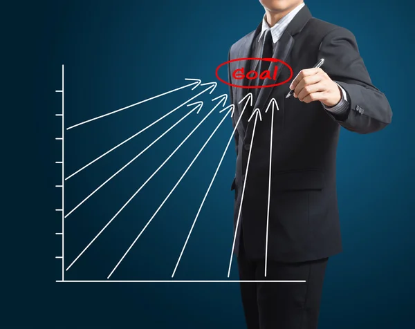 Üzleti ember rajz siker diagram — Stock Fotó