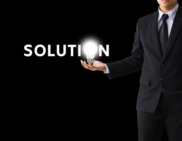 Idea or innovation change problem to solution concept — Stock Photo, Image