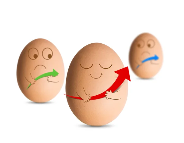 Büyüme grafik kavramı ile yumurta — Stok fotoğraf