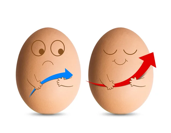Büyüme grafiği kavramı ile yumurta — Stok fotoğraf