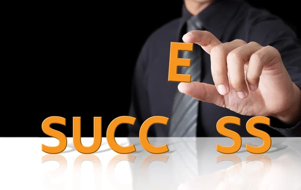 Zakenman en word succes — Stockfoto