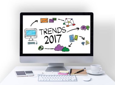 Bilgisayar ekranında Trendler 2017 konsepti