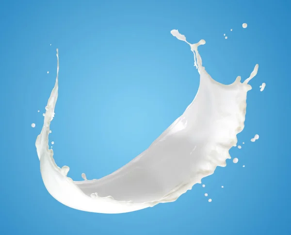 Pouring splashing milk — Stock Photo, Image