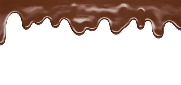 白い背景の上のチョコレートを溶かす — ストック写真