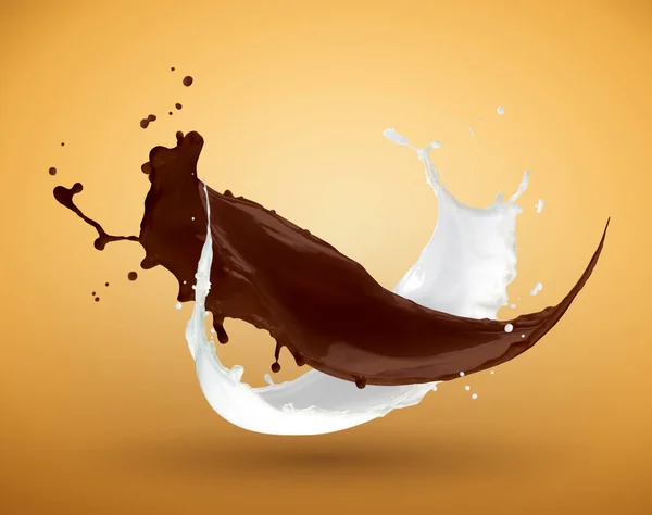fresh milk and chocolate splash