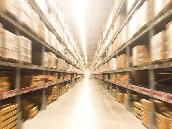 Distribution warehouse with high shelves — Stock Photo, Image