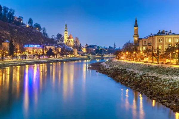 Szép festői táj télen, Salzburg, Ausztria, Európa, utazás — Stock Fotó