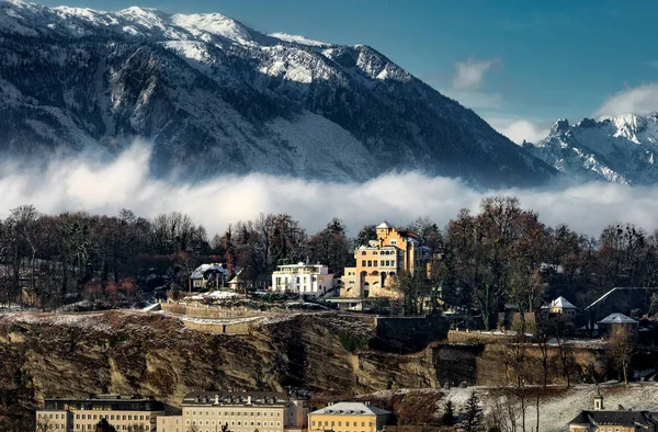 Güzel doğal manzara kış, Salzburg, Avusturya, Avrupa, seyahat — Stok fotoğraf