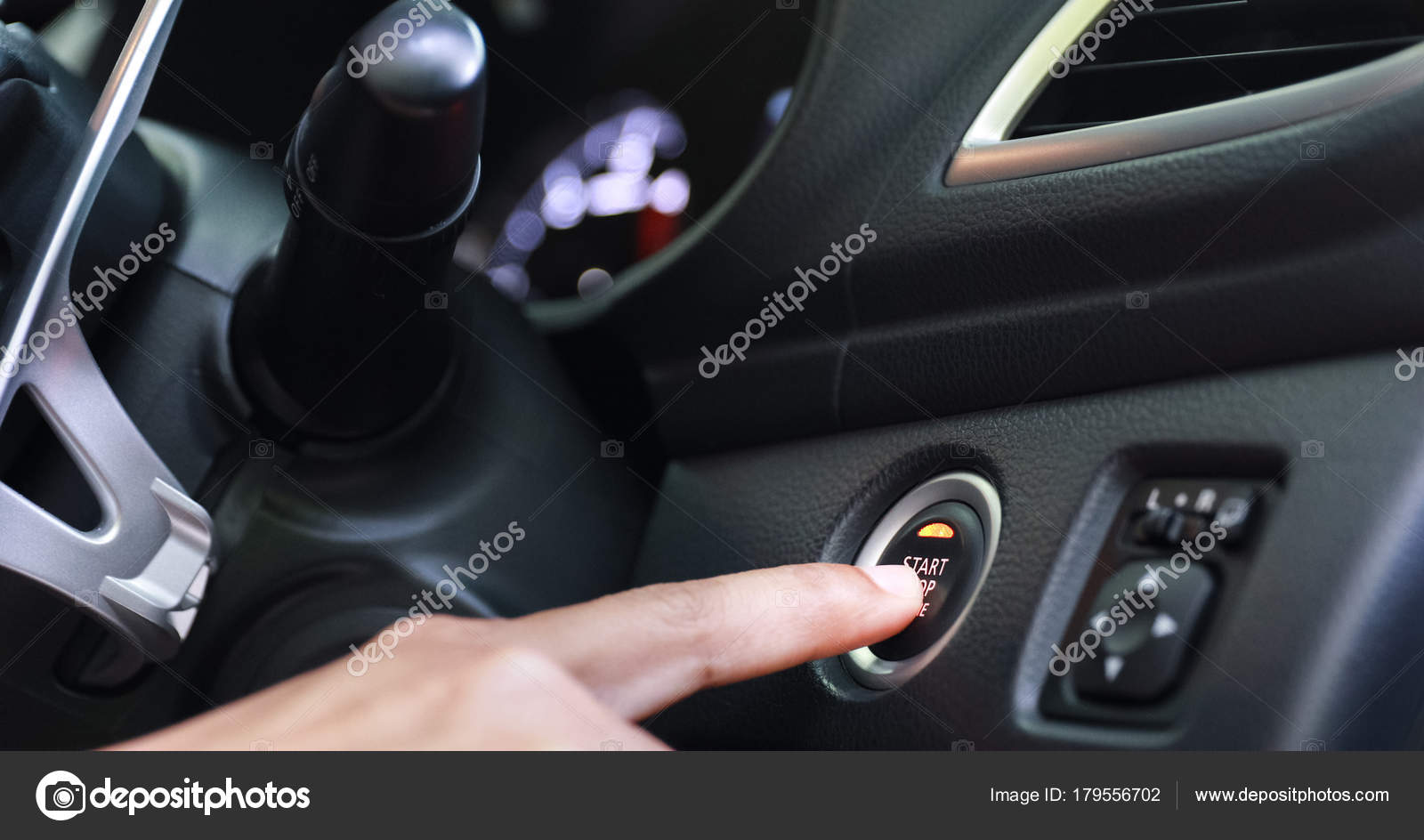 Auto Car Engine Start Button Keyless Entry Stock Photo by ©Shutter_M