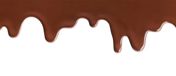 Coklat Meleleh Pada Latar Belakang Putih Dan Pola — Stok Foto