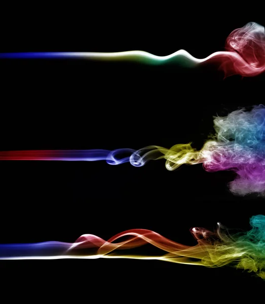 White Blue Black Rainbow Colorful Smoke Pattern Texture Background — Stock Photo, Image