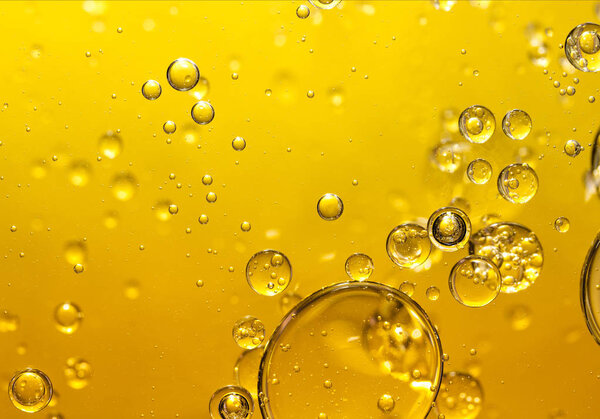 golden yellow bubble oil, abstract background