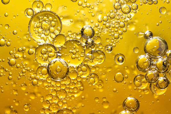 golden yellow bubble oil, abstract background