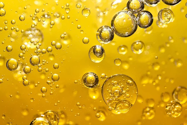 Gouden Gele Zeepbel Olie Abstracte Achtergrond — Stockfoto