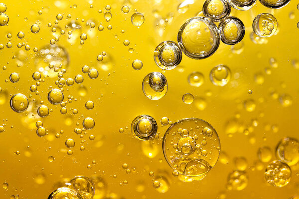 golden yellow bubble oil, abstract background