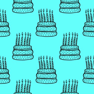 Suluboya kekler, farklı kek çeşitleri olan kekler: çilek, yabanmersini, çikolata. Turunçgil, ahududu. İzole edilmiş. Farklı menü, reklam ve kafe tasarımları için kullanması kolay