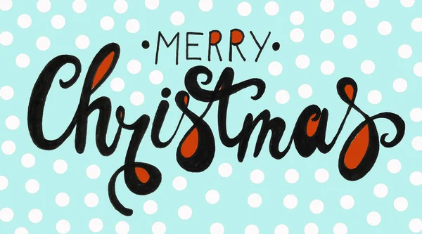 Merry Christmas hand drawn lettering. Isolated on white background. Design for decor, cards, print, web, poster, banner, t-shirt — Stock Photo, Image