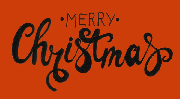 Merry Christmas hand getekend letters. Geïsoleerd op witte achtergrond. Design voor decor, kaarten, print, web, poster, banner, t-shirt — Stockfoto