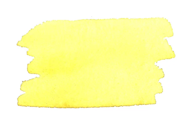 추상적 인 수채화 물감 손 그림 화려 한 노란색 오렌지색, 파란색, 자주 색 페인트 얼룩 얼룩. — 스톡 사진