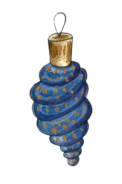 Bulbos de Natal feito à mão ilustração aquarela. Decoração de bola xmas. fundo decorativo para cabeçalho ou cartão de saudação, bauble decorações — Fotografia de Stock