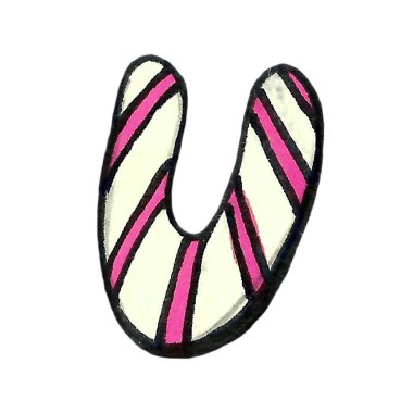 Zarif pembe süslü harflerin kış alfabesi. Suluboya elle çizilmiş mektup. Tasarım elementi