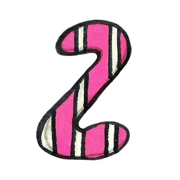Winter-Alphabet aus eleganten rosa verzierten Buchstaben. Aquarell handgezeichneter Brief. Element für Design — Stockfoto