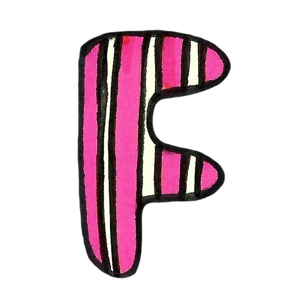 Alfabeto invernale di eleganti lettere decorate di rosa. Acquerello lettera disegnata a mano. Elemento per il design — Foto Stock