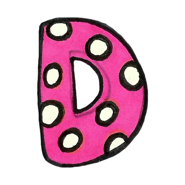 Alfabeto de inverno de elegantes letras decoradas rosa. Carta desenhada à mão aquarela. Elemento para design — Fotografia de Stock