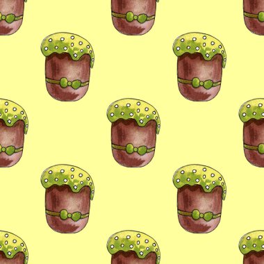 Pasta, çiçek, tüy ve yumurtalı suluboya mutlu paskalya seti. Bahar tatili dekorasyonu. El çizimi Nisan bohem tasarımı.