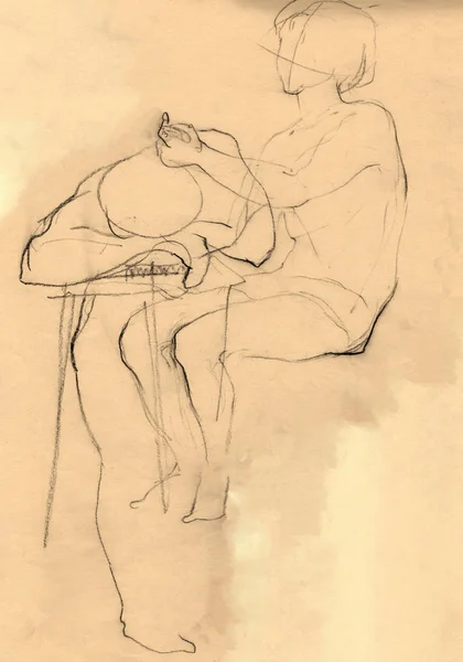 Set de anatomie oase scull mână umană. Ilustrație creion desenat manual. Izolat pe alb. Corp, oameni, bărbat, femeie — Fotografie, imagine de stoc