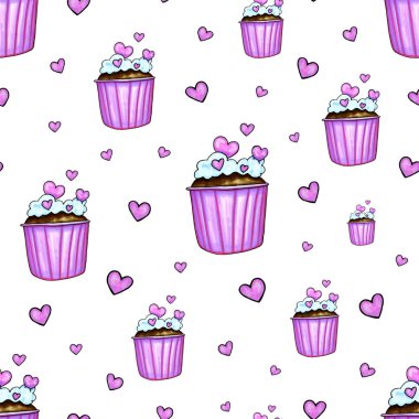 Suluboya Sevgililer Günü elementleri; kalp, origami, ok, hediye kutusu, aşk. Sevgililer Günü tebrik kartı, düğün kartı için beyaz bir arkaplanda el boyaması.