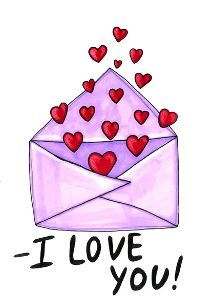 Acuarela San Valentín elementos conjunto con corazón, origami, flecha, caja de regalo, amor. pintado a mano aislado sobre un fondo blanco, para la tarjeta de felicitación del día de San Valentín, letras de tarjetas de boda — Foto de Stock