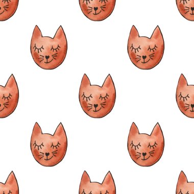 Tatlı hayvanlar için suluboya alfabe kedi yuvası seti. Çocuk odası poster sanat dekoru. Çocuk kıyafetleri renkli izler. Yüksek çözünürlükte elle çizilmiş resim.