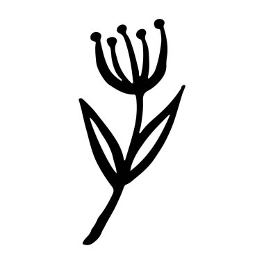 Yaprak ve çiçeklerle çizilmiş el yapımı ağaç dalları. Bahar zamanı, çiçek, çiçek, tatlı.