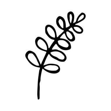 Yaprak ve çiçeklerle çizilmiş el yapımı ağaç dalları. Bahar zamanı, çiçek, çiçek, tatlı.