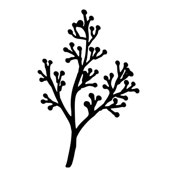 Vintage vector conjunto de ramas de árbol dibujado a mano con hojas y flores. Primavera, flor, floral, lindo . — Archivo Imágenes Vectoriales